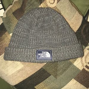 Grey North Face Knitted Hat